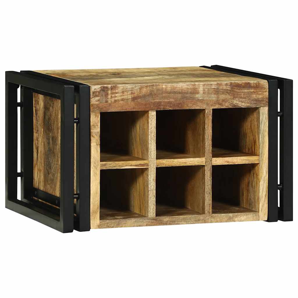Wine Rack Brown and Black 46 x 35 x 27.5 cm Solid Mango wood