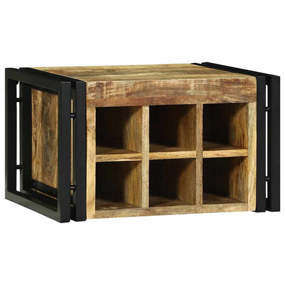 Wine Rack Brown and Black 46 x 35 x 27.5 cm Solid Mango wood
