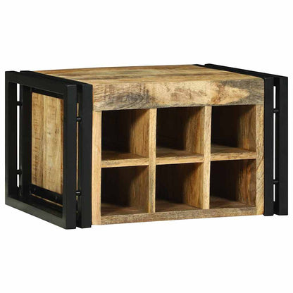Wine Rack Brown and Black 46 x 35 x 27.5 cm Solid Mango wood