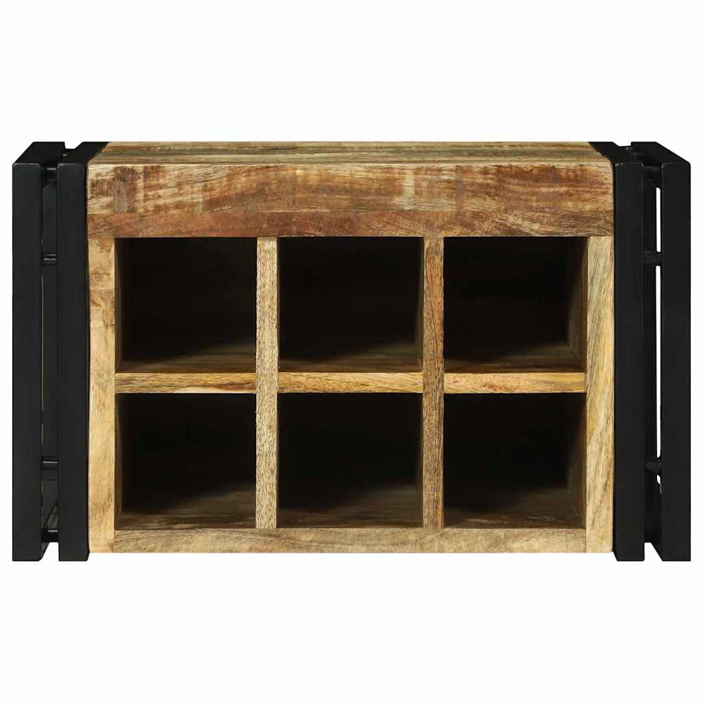 Wine Rack Brown and Black 46 x 35 x 27.5 cm Solid Mango wood