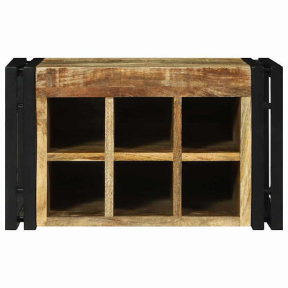 Wine Rack Brown and Black 46 x 35 x 27.5 cm Solid Mango wood