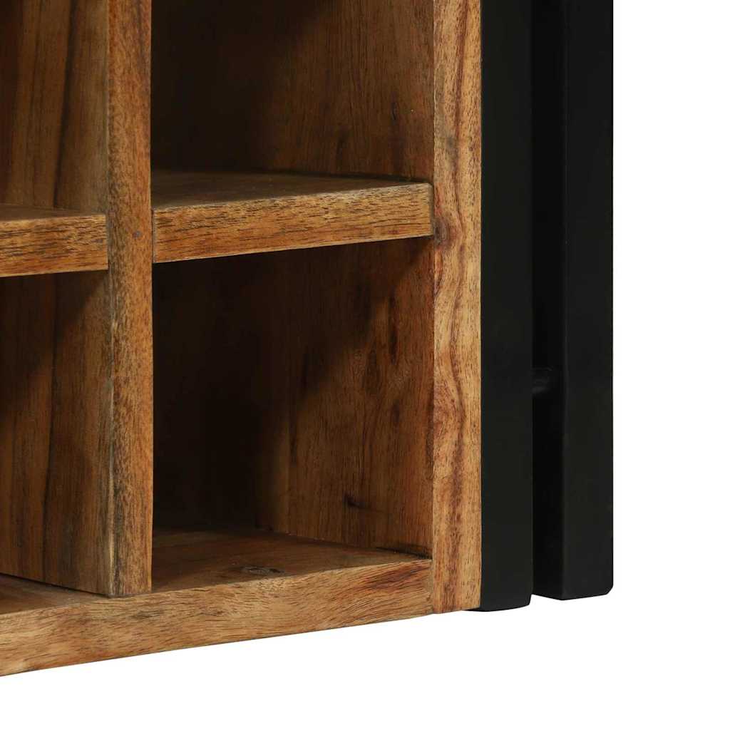 Wine Rack Brown and Black 46 x 35 x 27.5 cm Solid Acacia wood