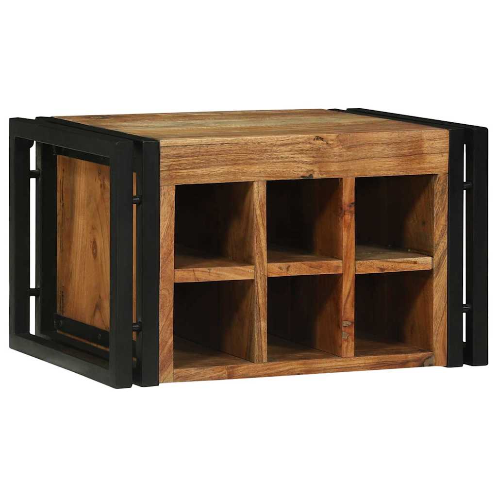 Wine Rack Brown and Black 46 x 35 x 27.5 cm Solid Acacia wood