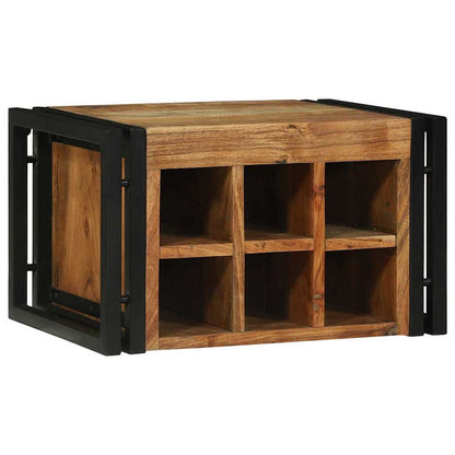 Wine Rack Brown and Black 46 x 35 x 27.5 cm Solid Acacia wood
