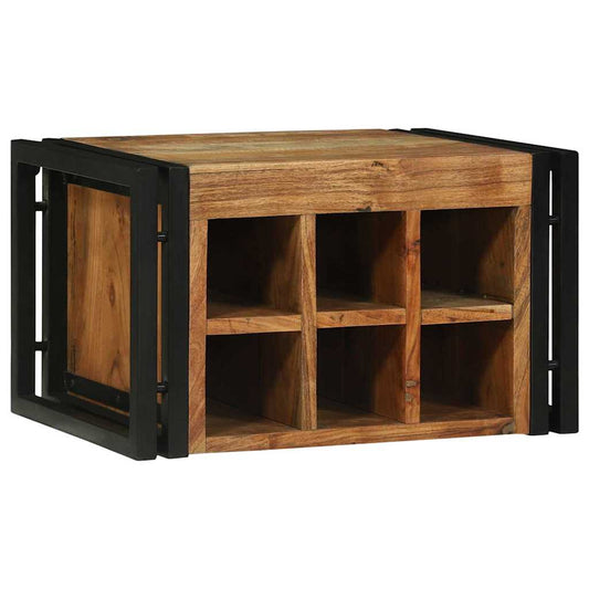 Wine Rack Brown and Black 46 x 35 x 27.5 cm Solid Acacia wood