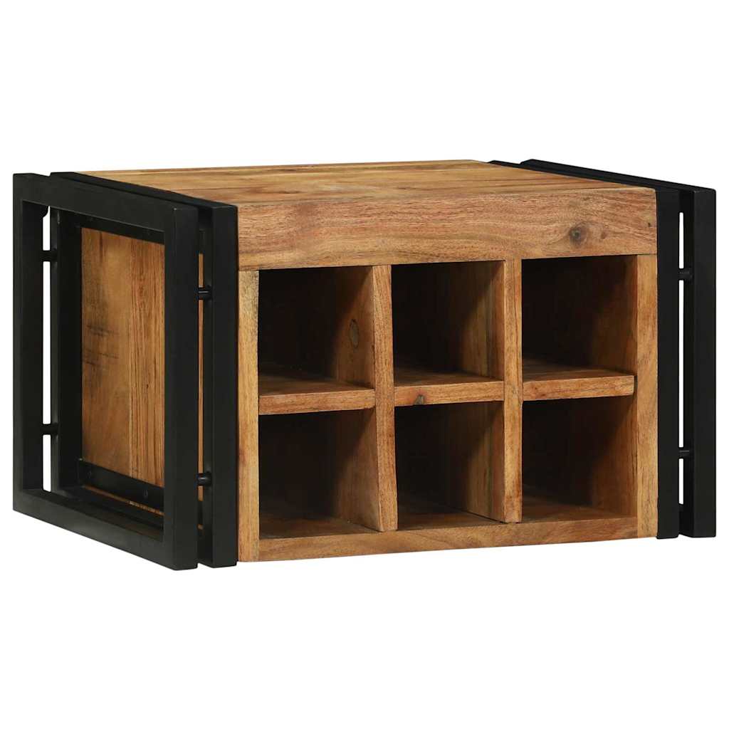 Wine Rack Brown and Black 46 x 35 x 27.5 cm Solid Acacia wood