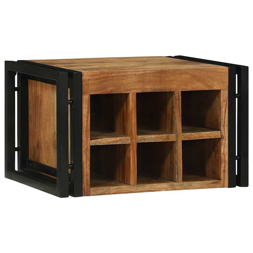 Wine Rack Brown and Black 46 x 35 x 27.5 cm Solid Acacia wood
