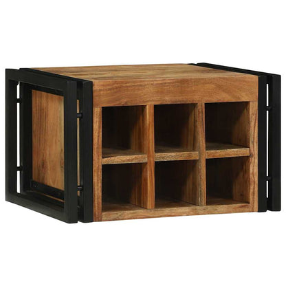 Wine Rack Brown and Black 46 x 35 x 27.5 cm Solid Acacia wood