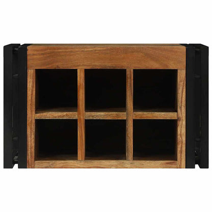 Wine Rack Brown and Black 46 x 35 x 27.5 cm Solid Acacia wood