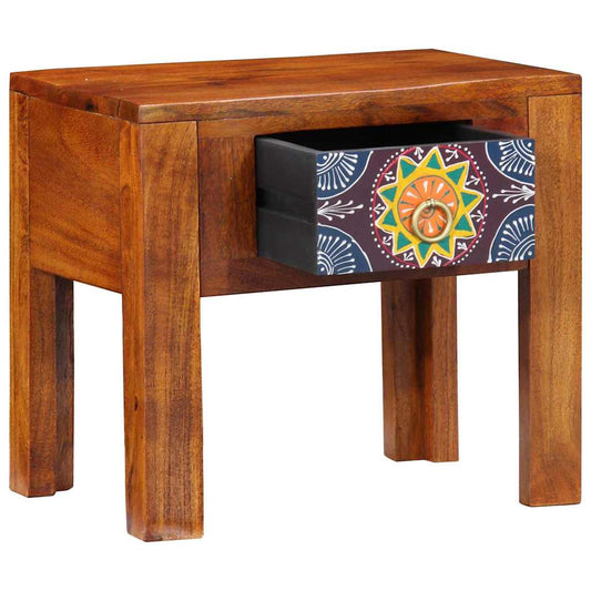 Side Table with Drawer Brown 40 x 30 x 36 cm Solid Acacia wood
