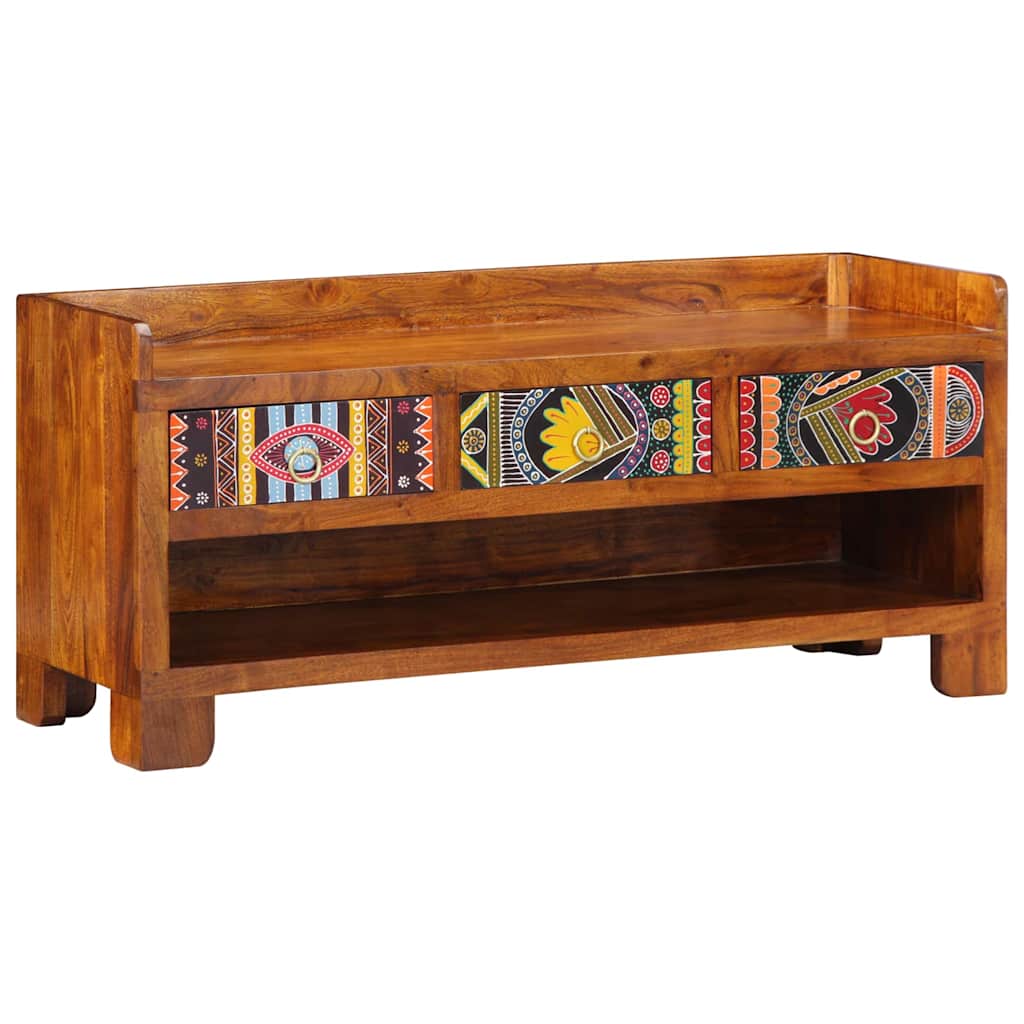 Shoe Bench Multicolour 100 x 35 x 45 cm Solid acacia wood