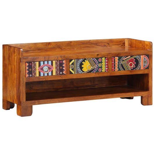 Shoe Bench Multicolour 100 x 35 x 45 cm Solid acacia wood