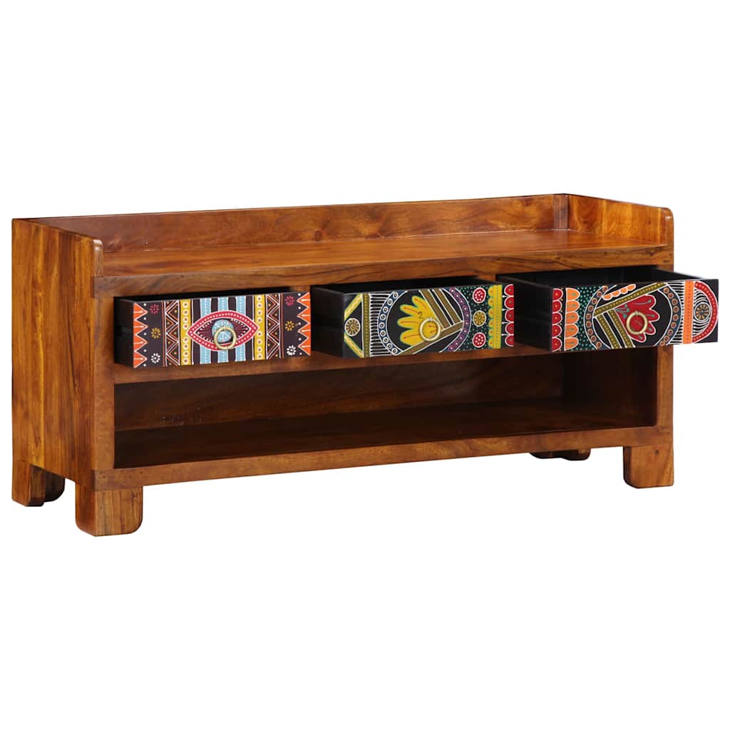 Shoe Bench Multicolour 100 x 35 x 45 cm Solid acacia wood