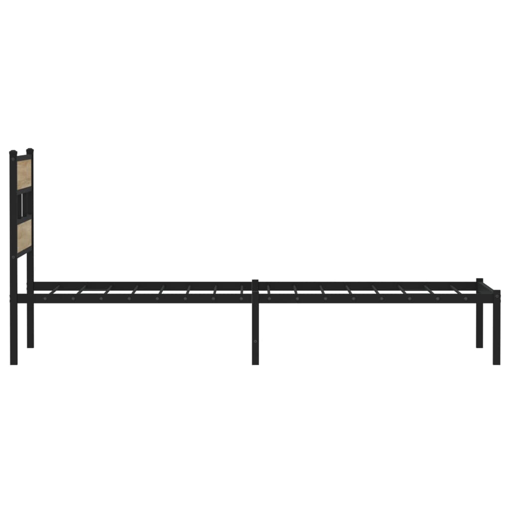Metal Bed Frame without Mattress Sonoma Oak 107x203 cm