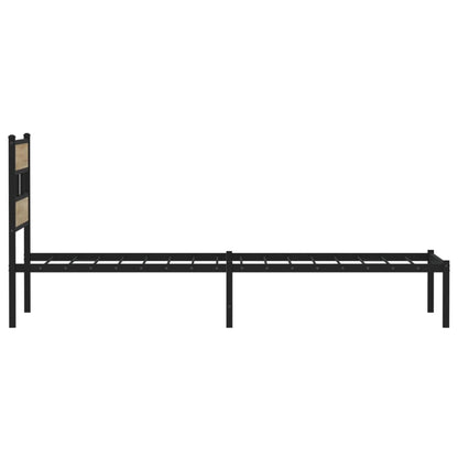 Metal Bed Frame without Mattress Sonoma Oak 107x203 cm