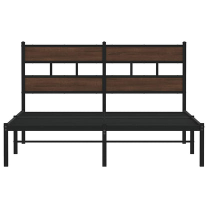 Bed Frame without Mattress with Headboard Brown Oak 150x200 cm King Size