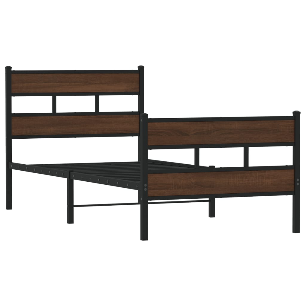 Bed Frame without Mattress with Headboard and Footboard 107x203 cm