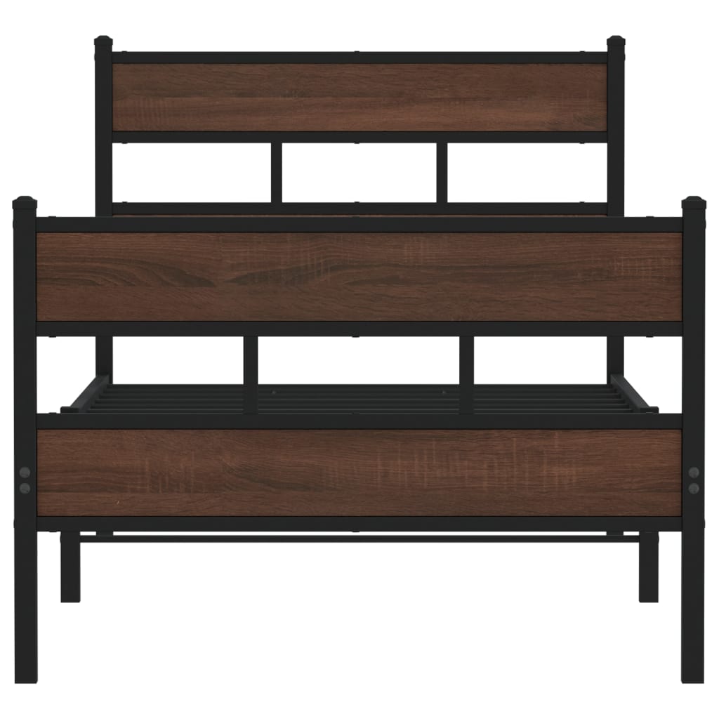Bed Frame without Mattress with Headboard and Footboard 107x203 cm