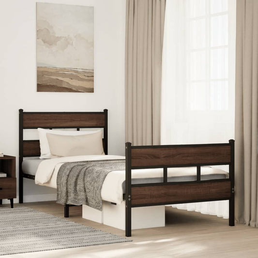 Bed Frame without Mattress with Headboard and Footboard 107x203 cm