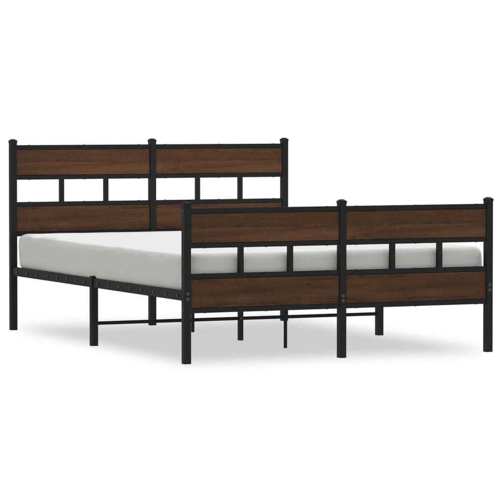 Bed Frame without Mattress with Headboard and Footboard 140x190 cm