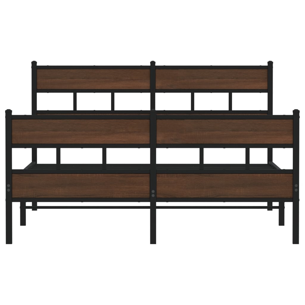 Bed Frame without Mattress with Headboard and Footboard 140x190 cm