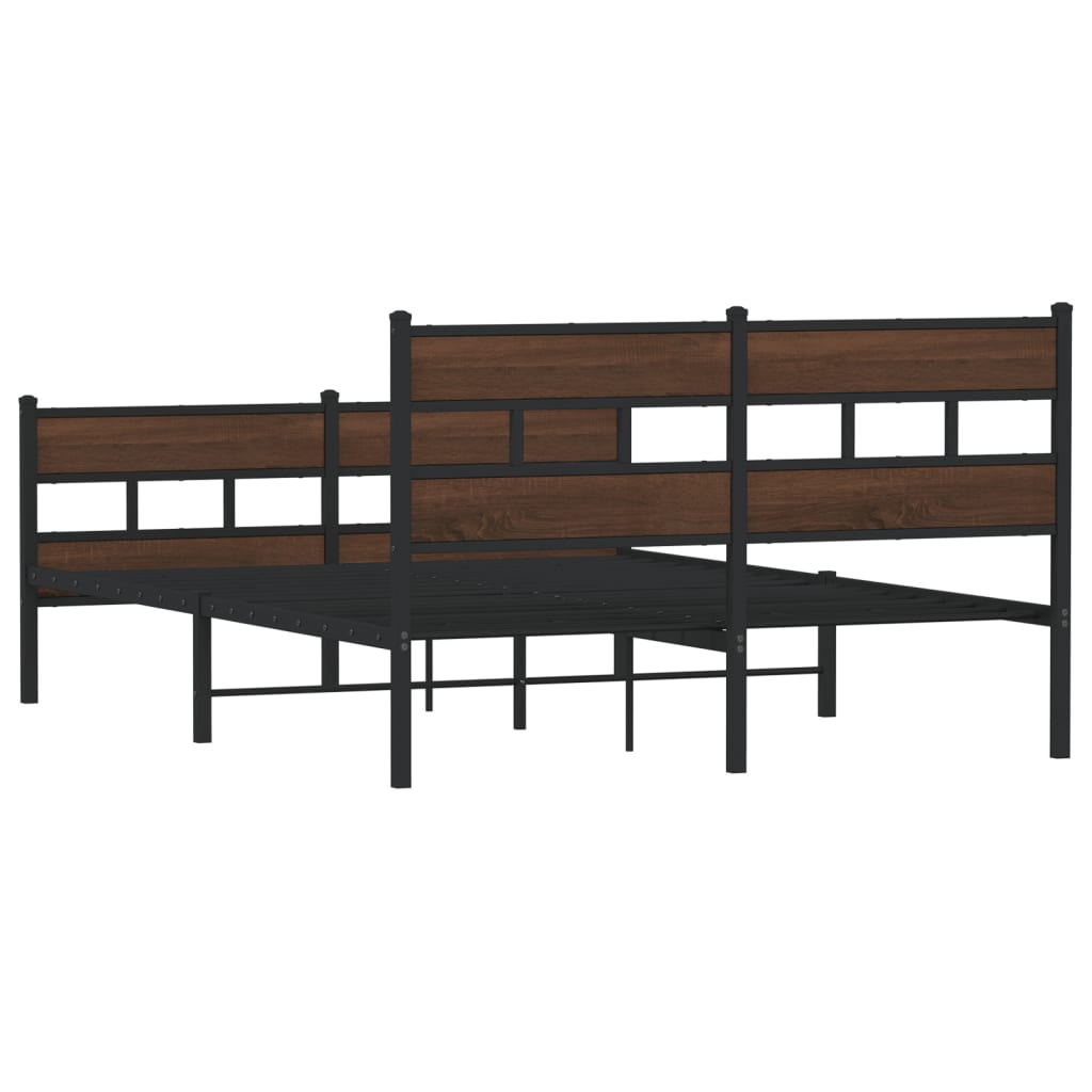 Bed Frame without Mattress with Headboard and Footboard 140x190 cm