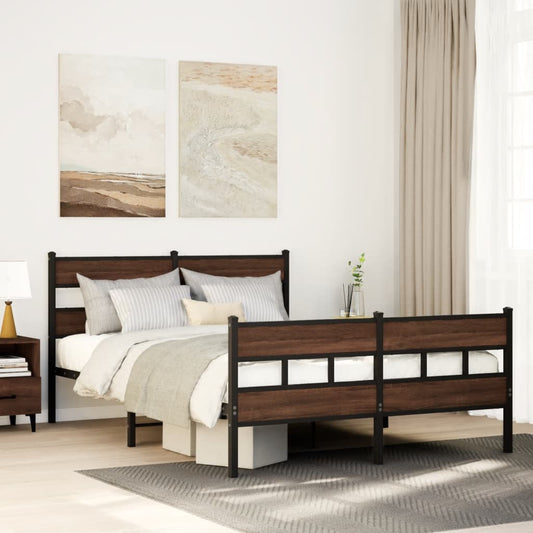 Bed Frame without Mattress with Headboard and Footboard 140x190 cm