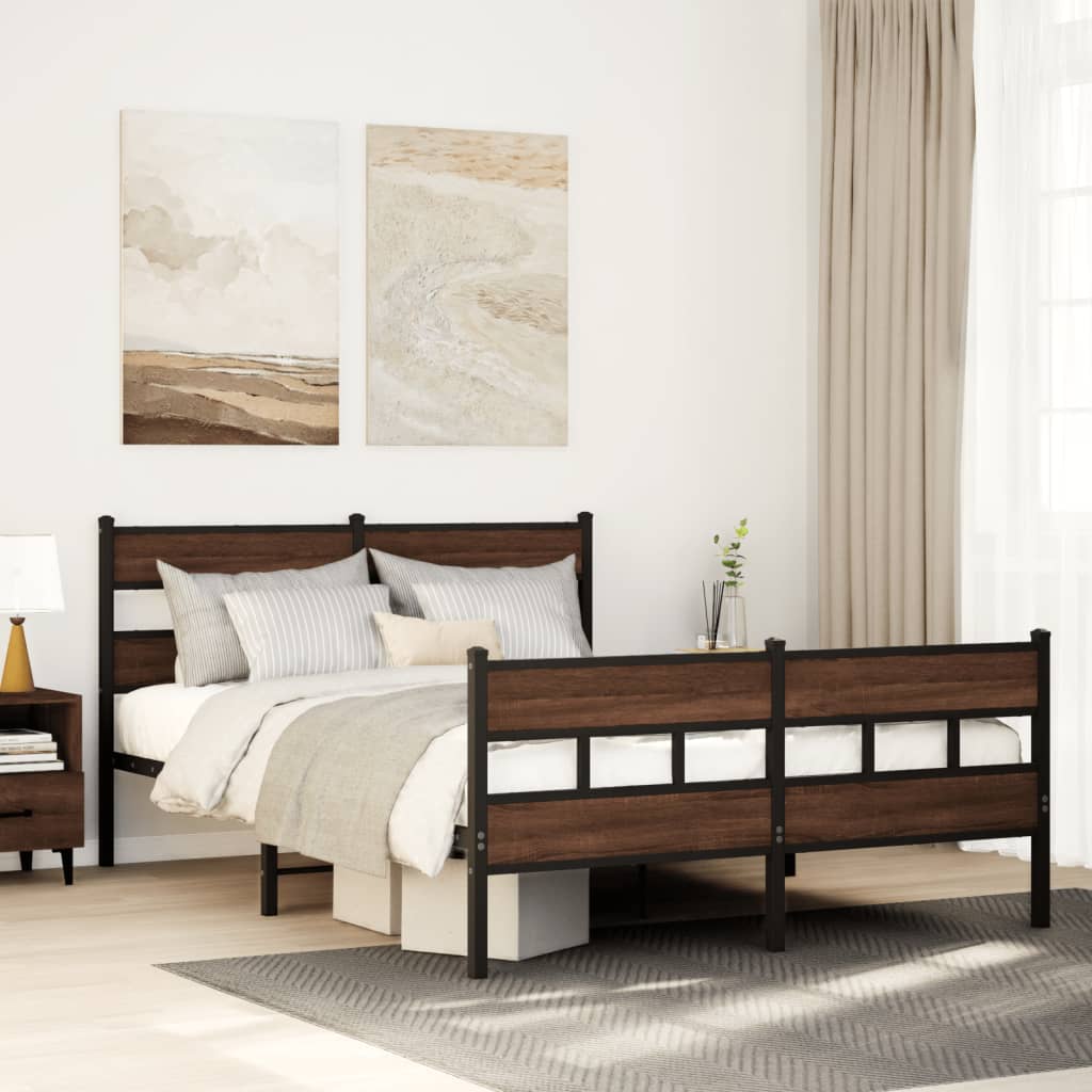 Bed Frame without Mattress with Headboard and Footboard 140x200 cm