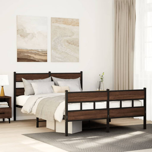 Bed Frame without Mattress with Headboard and Footboard 140x200 cm