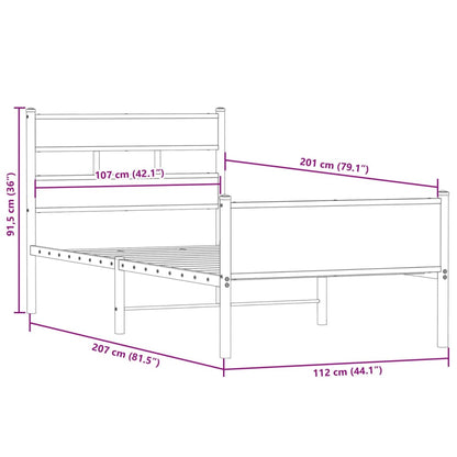 Bed Frame without Mattress Smoked Oak 107x203 cm Engineered Wood