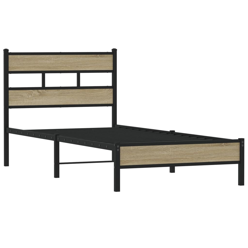 Bed Frame without Mattress Sonoma Oak 100x200 cm Engineered Wood