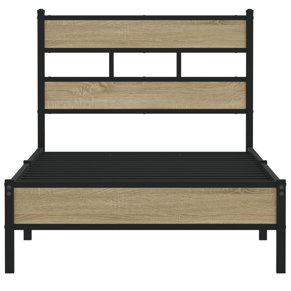 Bed Frame without Mattress Sonoma Oak 100x200 cm Engineered Wood