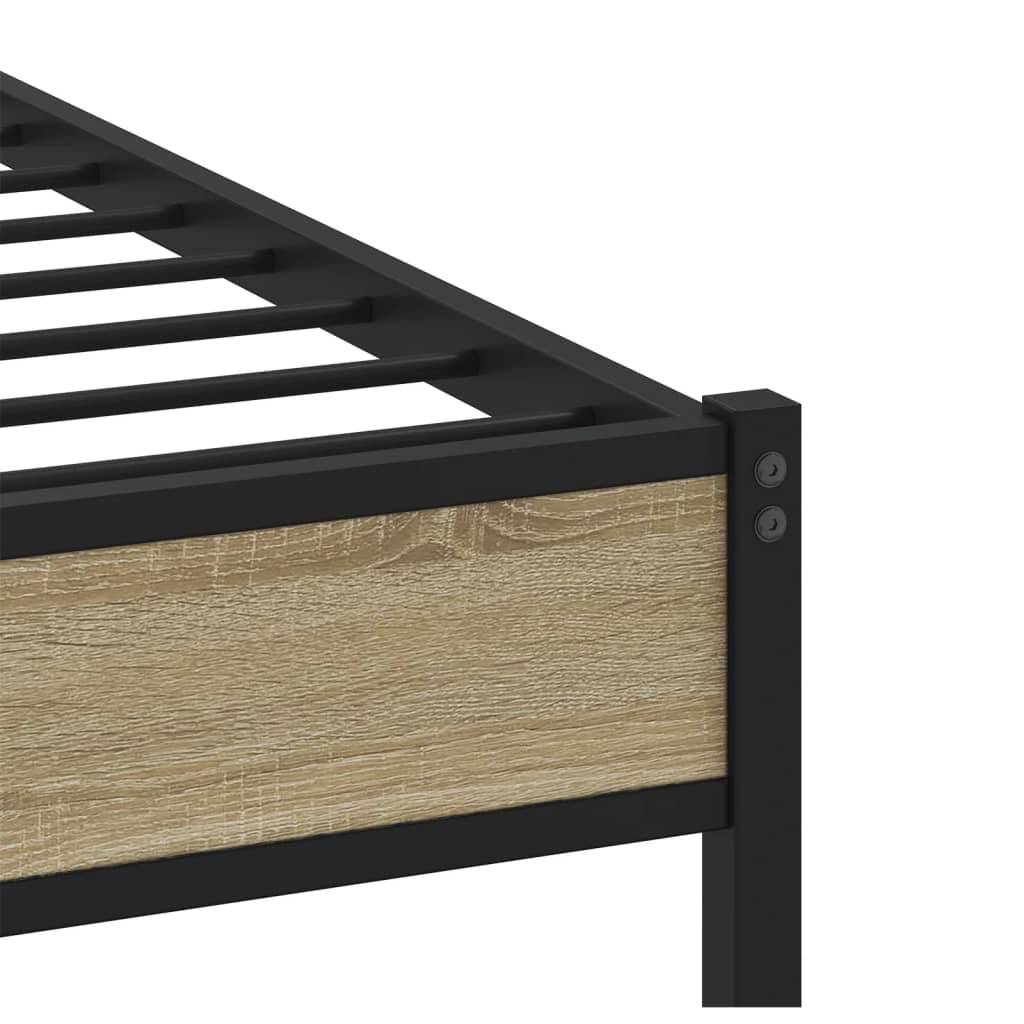 Bed Frame without Mattress Sonoma Oak 100x200 cm Engineered Wood