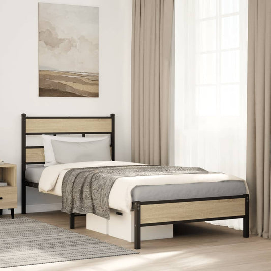 Bed Frame without Mattress Sonoma Oak 100x200 cm Engineered Wood