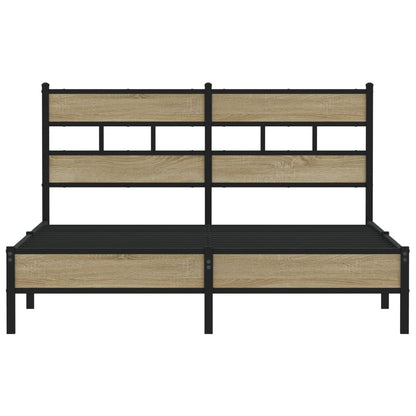 Bed Frame without Mattress Sonoma Oak 140x190 cm Engineered Wood