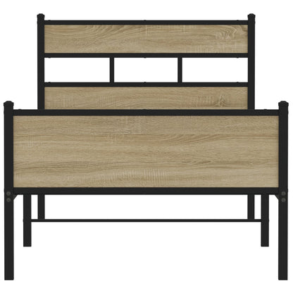 Bed Frame without Mattress Sonoma Oak 107x203 cm Engineered Wood