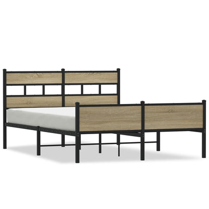 Bed Frame without Mattress Sonoma Oak 137x190 cm Engineered Wood