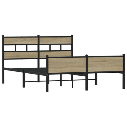 Bed Frame without Mattress Sonoma Oak 137x190 cm Engineered Wood