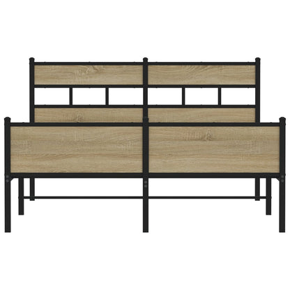Bed Frame without Mattress Sonoma Oak 137x190 cm Engineered Wood