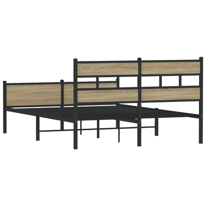 Bed Frame without Mattress Sonoma Oak 137x190 cm Engineered Wood