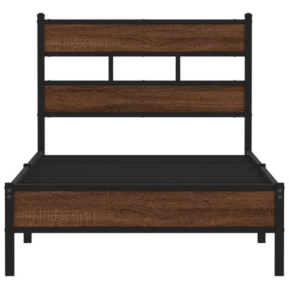 Bed Frame without Mattress Brown Oak 80x200 cm Engineered Wood