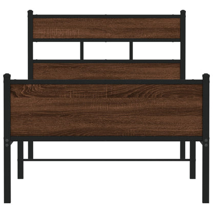 Bed Frame without Mattress Brown Oak 100x200 cm Engineered Wood