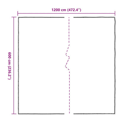 Clear Tarpaulin with Eyelets 6x12 m Polyethylene