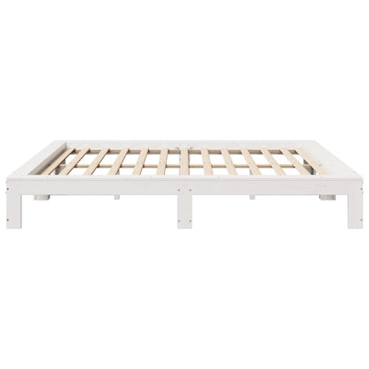 Bed Frame without Mattress White 180x200 cm Super King Solid Wood Pine