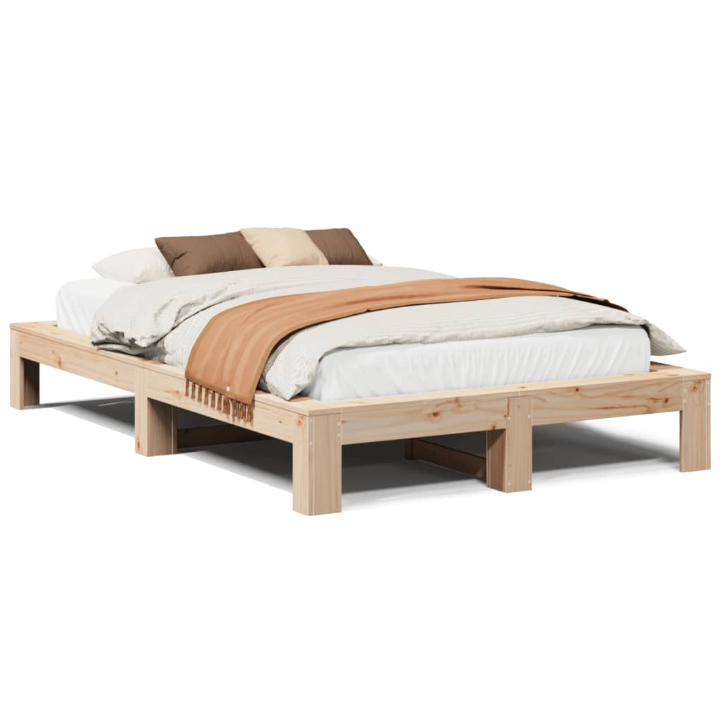 Bed Frame without Mattress 120x200 cm Solid Wood Pine