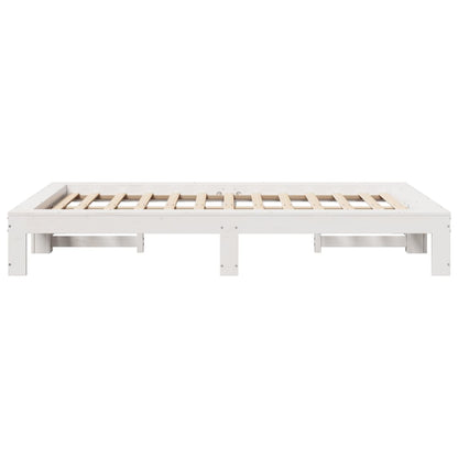 Bed Frame without Mattress White 120x200 cm Solid Wood Pine