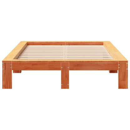 Bed Frame without Mattress Wax Brown 120x200 cm Solid Wood Pine
