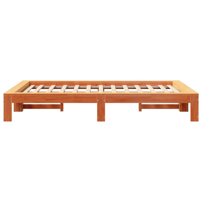 Bed Frame without Mattress Wax Brown 120x200 cm Solid Wood Pine