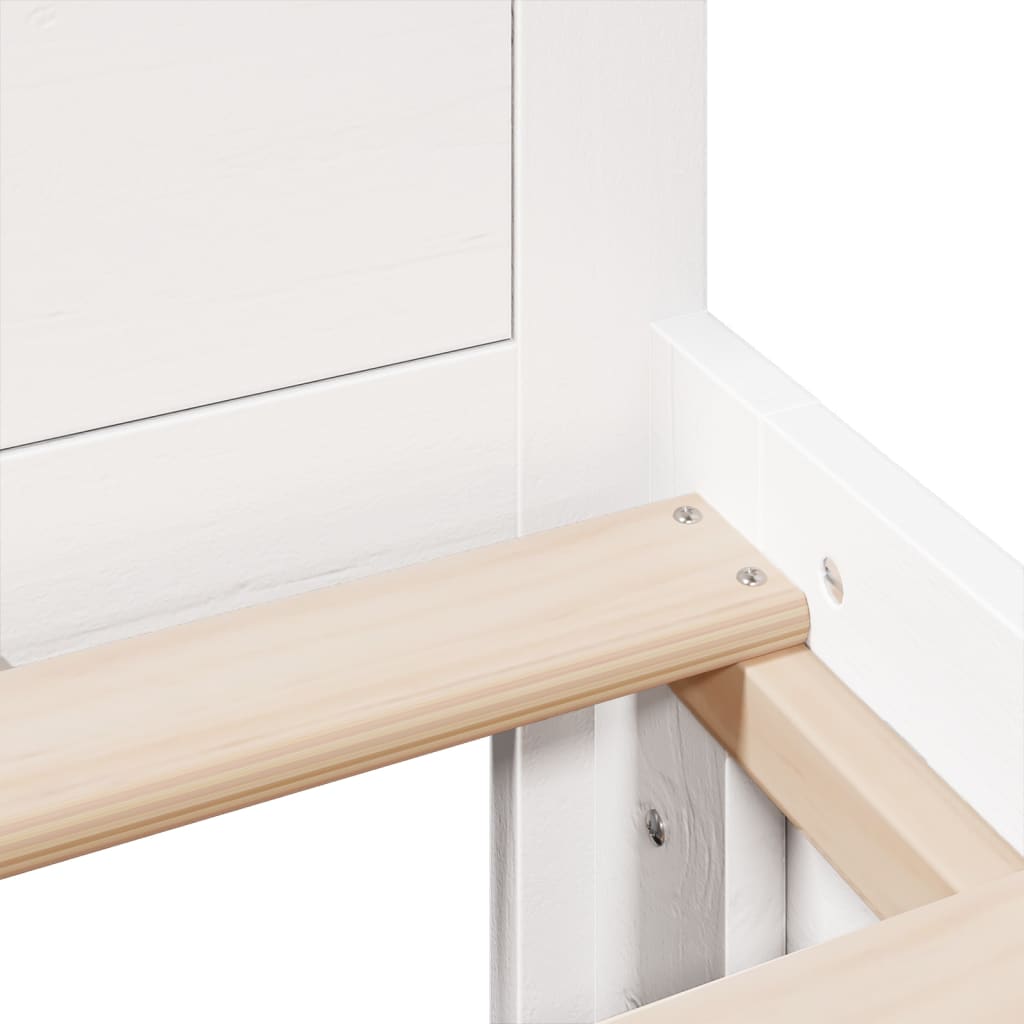 Bed Frame without Mattress with Headboard White 180x200 cm Super King Solid Wood Pine