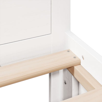 Bed Frame without Mattress with Headboard White 180x200 cm Super King Solid Wood Pine